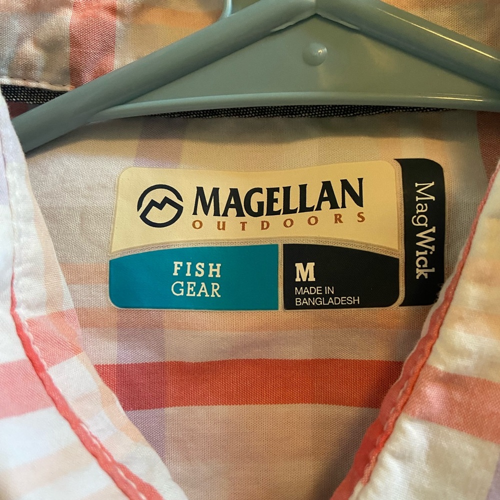 Magellan Outdoors Plaid Button-Down Shirt in Coral and Lavender - Picture 3 of 3